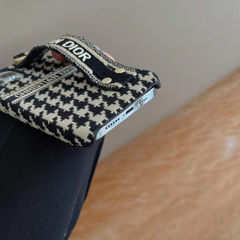 VINTAGE DENIM HOUNDSTOOTH HANDLE